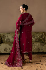 Zarposh Poise embroidered chiffon shirt with satin hem and sleeves