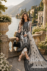 Nooriyah Luxury Embroidered Chiffon By Noor By Saadia Asad | D4 - Monochrome Muse