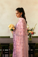 Hand-Embroidered Organza Border – Afrozeh Dusk Laced Suit