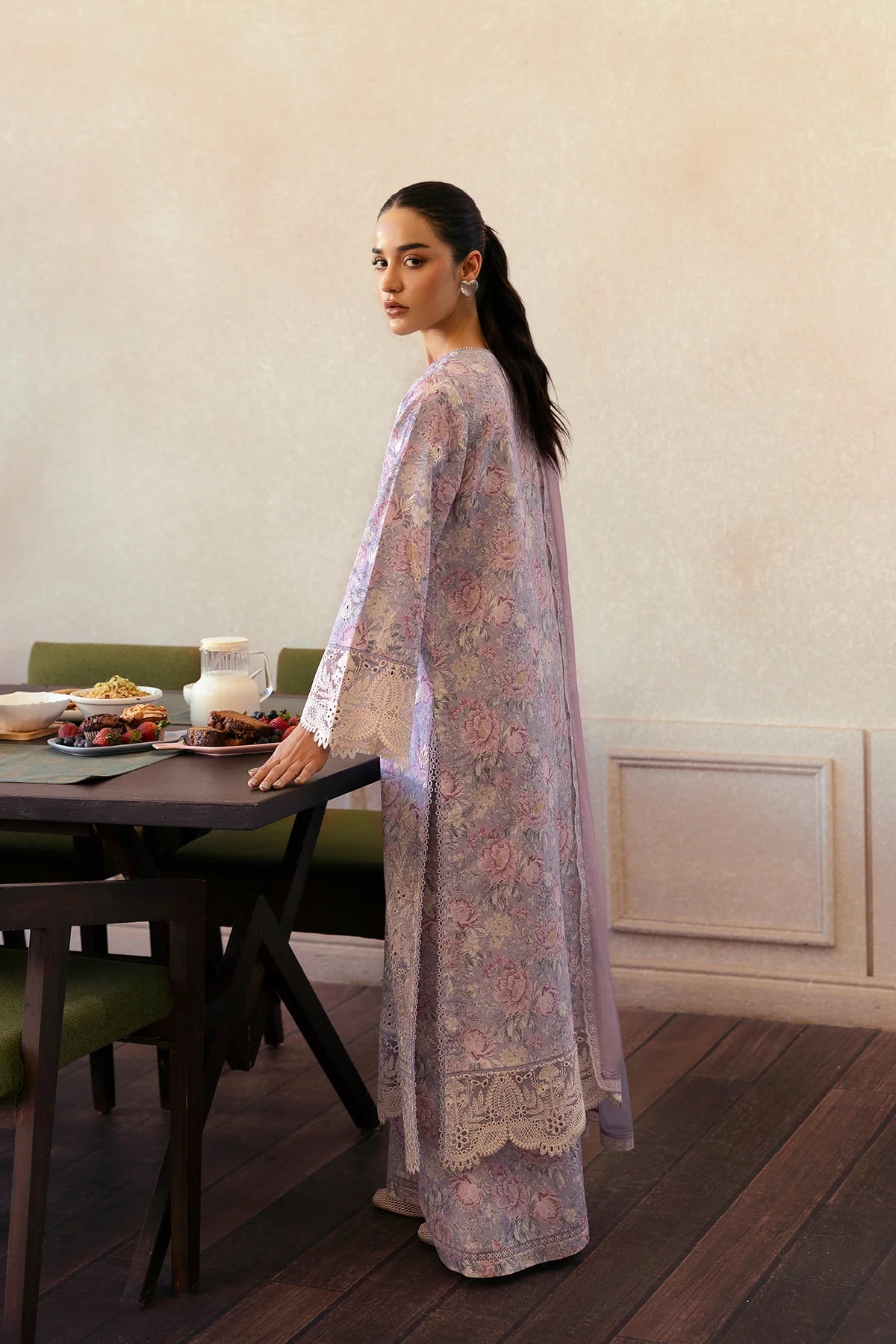 Hand-Embroidered Sleeves - Afrozeh Dust Lit Lawn Suit