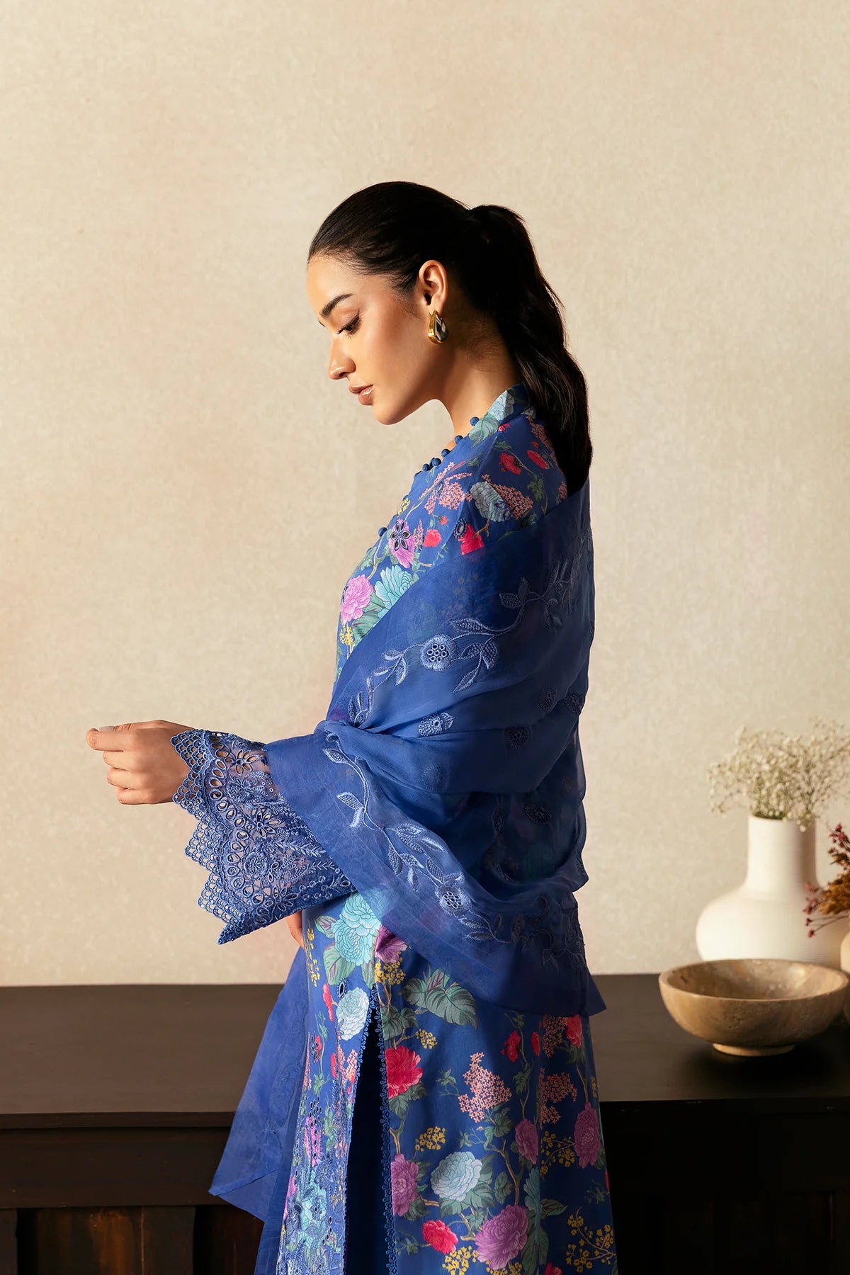 Organza Border Detailing - Afrozeh Unstitched Suit
