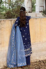 Back view of Shiddat lawn panel with embroidery details
