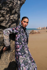 Luxury Organza Border Detail - Afrozeh Velour Lawn'25 Collection"