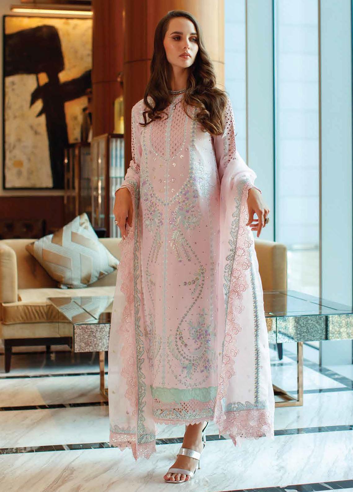 Mushq Embroidered Lawn Festive Collection '23 By Mushq 01 Evelyn
