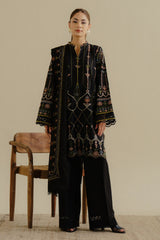 COCO LAWN EDIT II Iris-2A Complete Unstitched Suit - Black & Embroidered