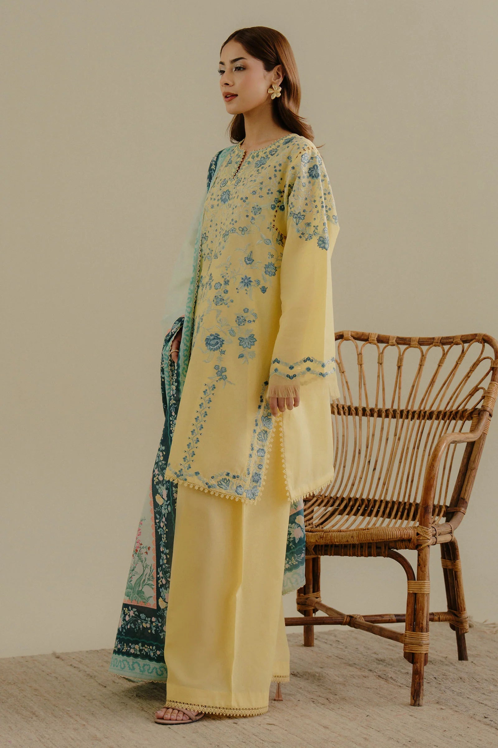 Heavy Embroidered Neckline - COCO By Zara Shahjahan