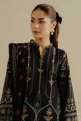 COCO By Zara Shahajahan Iris-2A Lawn Suit - Front Embroidered Panel