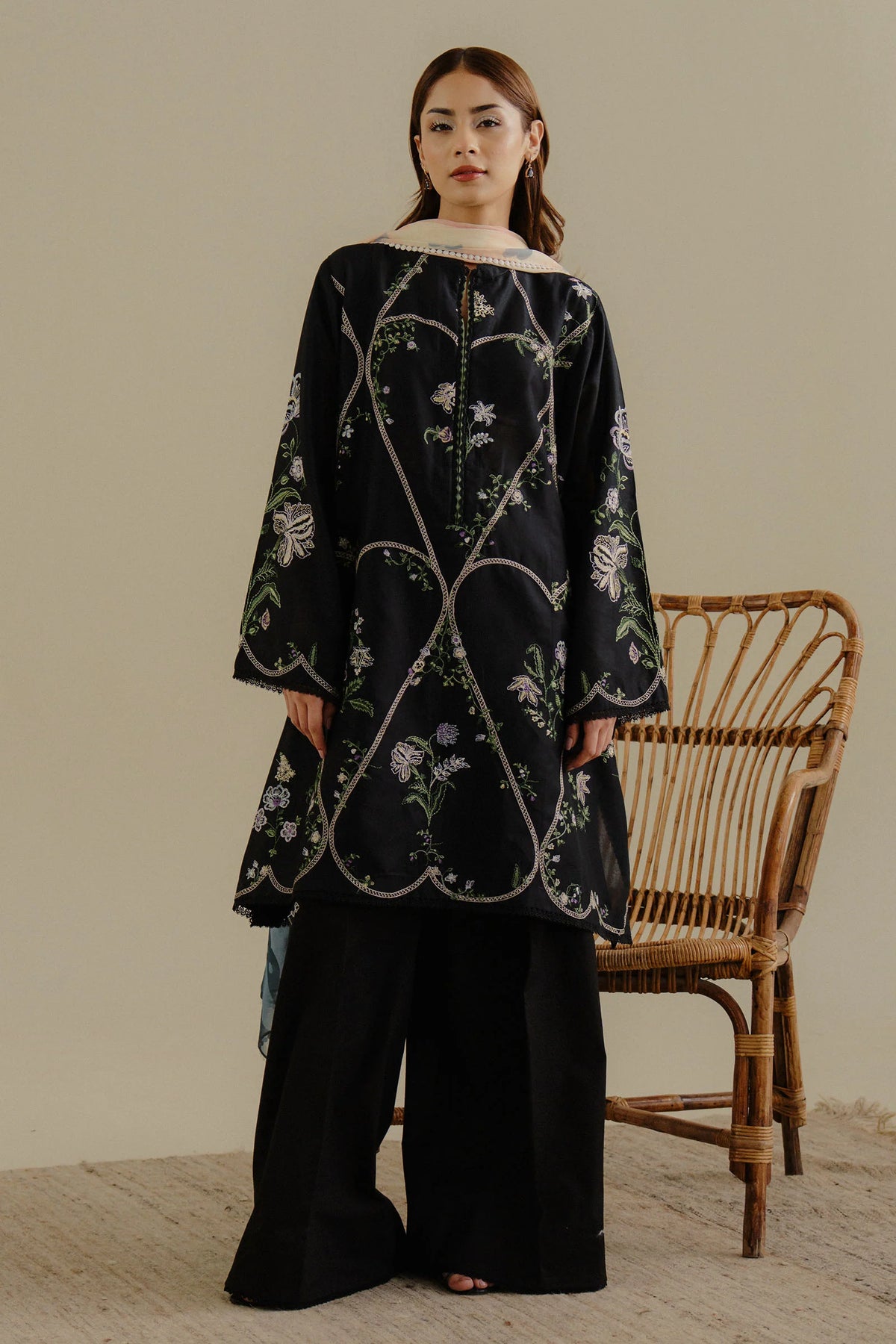 COCO By Zara Shahjahan Tara-8A Lawn Suit - Front Embroidered Panels