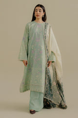 Complete COCO Nyssa-10A Unstitched Lawn Set - Mint Green