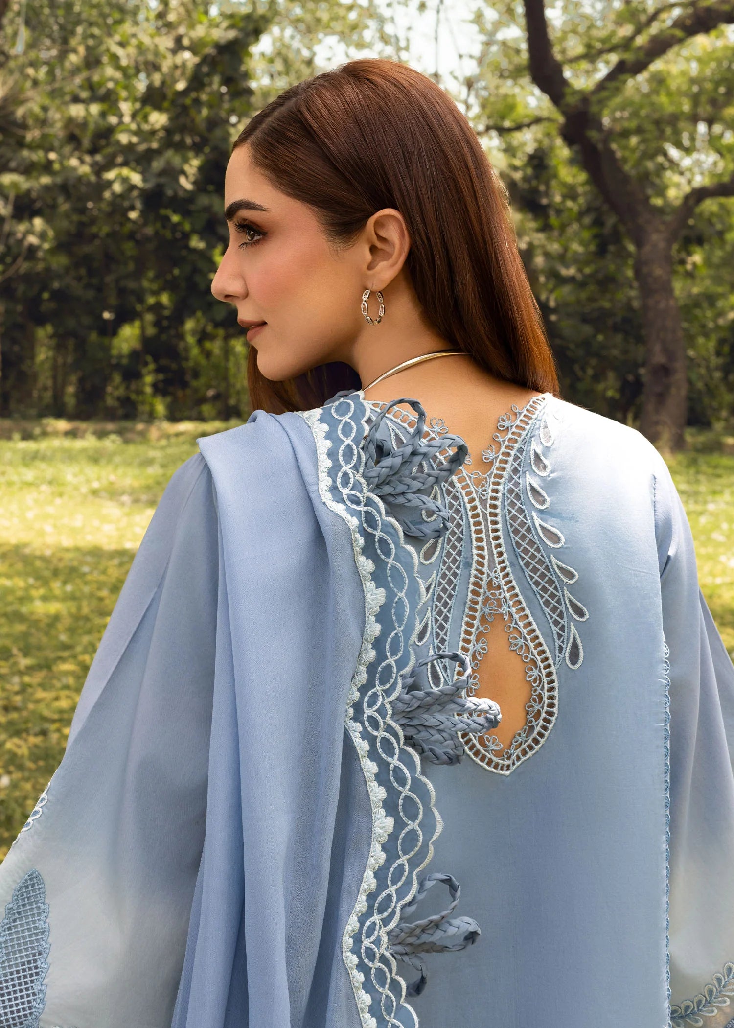 Ombré printed back and in ocean tones – Crimson lawn