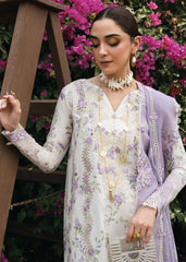 Embroidered neckline on organza in Lavender Fall by Crimson