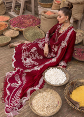 Cutwork and embroidered lawn sleeves of Crimson D6A