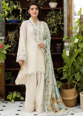 Chikankari embroidered front panel of Elaf EEC-1B PEARLISTA lawn suit