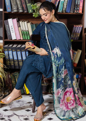 Elaf | EEC-4B SERENAIRE | CHIKANKARI WITH CHIFFON