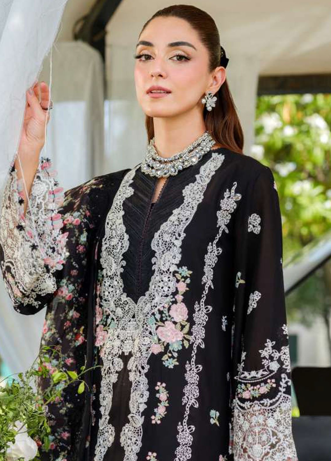 Sublimated Monark 4-side bordered dupatta – ELH-6A Serena by Elaf
