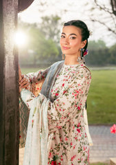 Digital Printed Shirt - Elaf Day Bloom Lawn'25