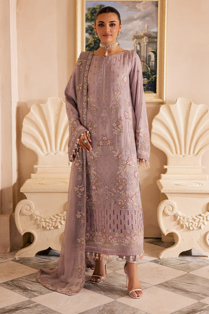Embroidered chiffon front of Emaan Adeel ELNAZ dress
