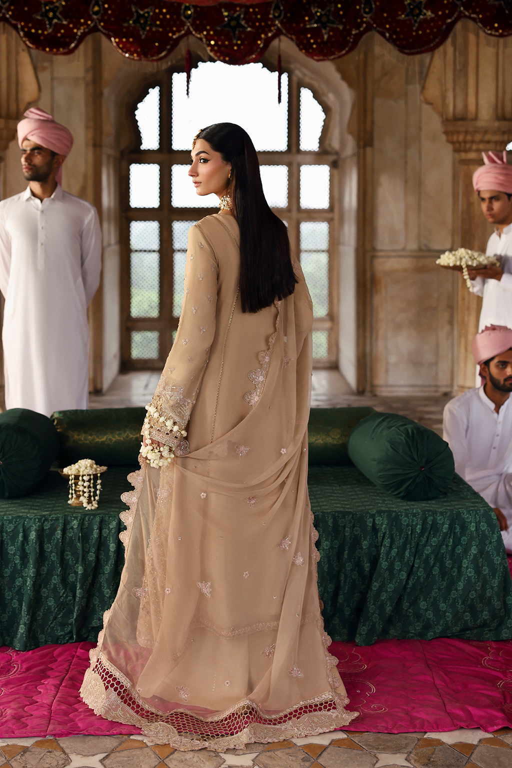 Golden luxury formal outfit by Emaan Adeel
