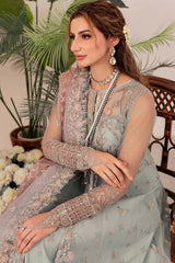Detailed view of Camilla embroidered net sleeves