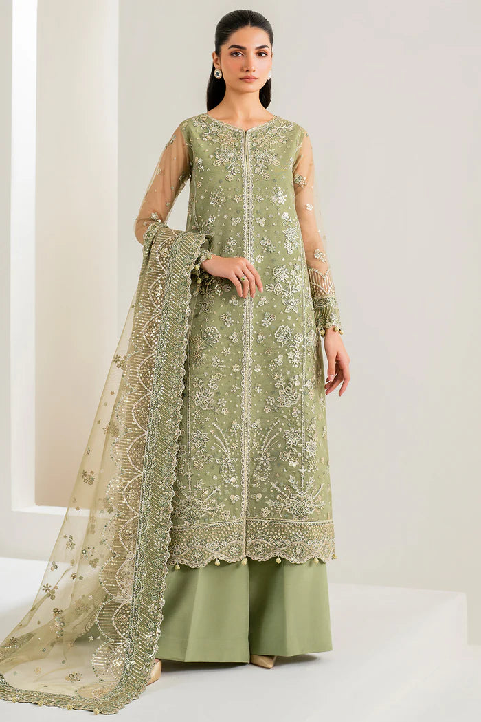 Farasha Perry Embroidered Net Formal Dress - Front View