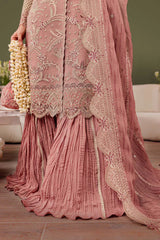 Dyed raw silk trouser fabric for Farasha Rosa outfit