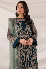 Embroidered organza front of Farasha Shamrock dress