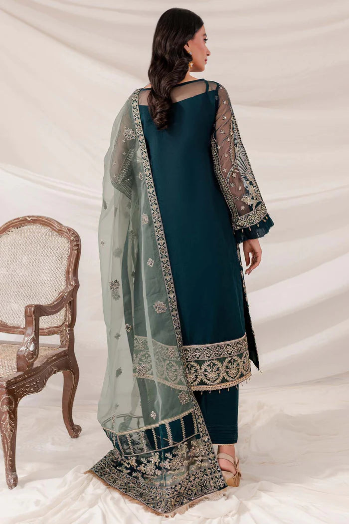 Plain organza back panel – Shamrock by Farasha