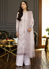 Embroidered front panel of Florent FEF-1B lilac lawn suit