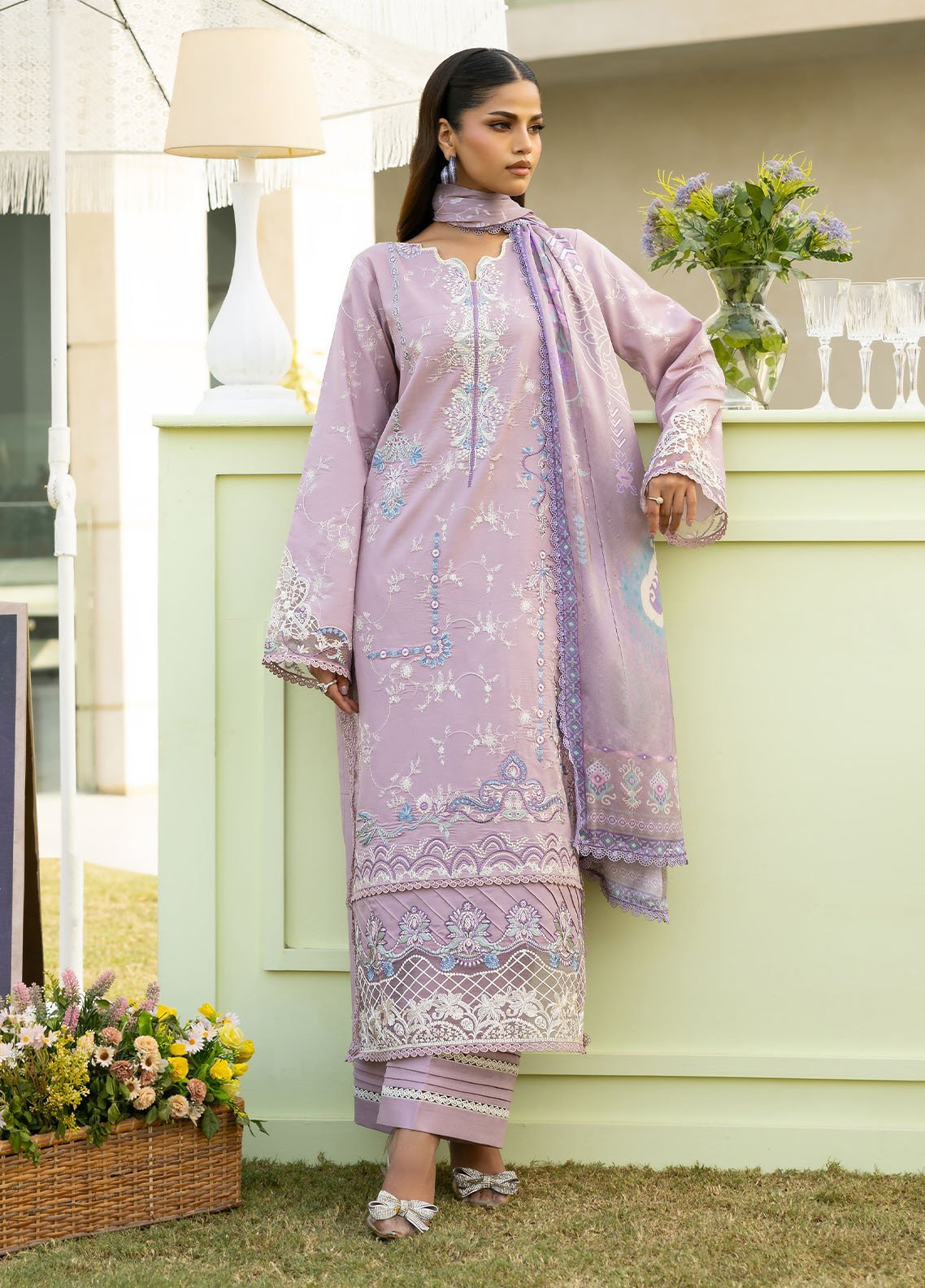 Digital Printed Silk Dupatta (2.5m) – Florent Summer Collection'25