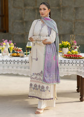 Embroidered front panel of Florent FEF-8B lawn suit