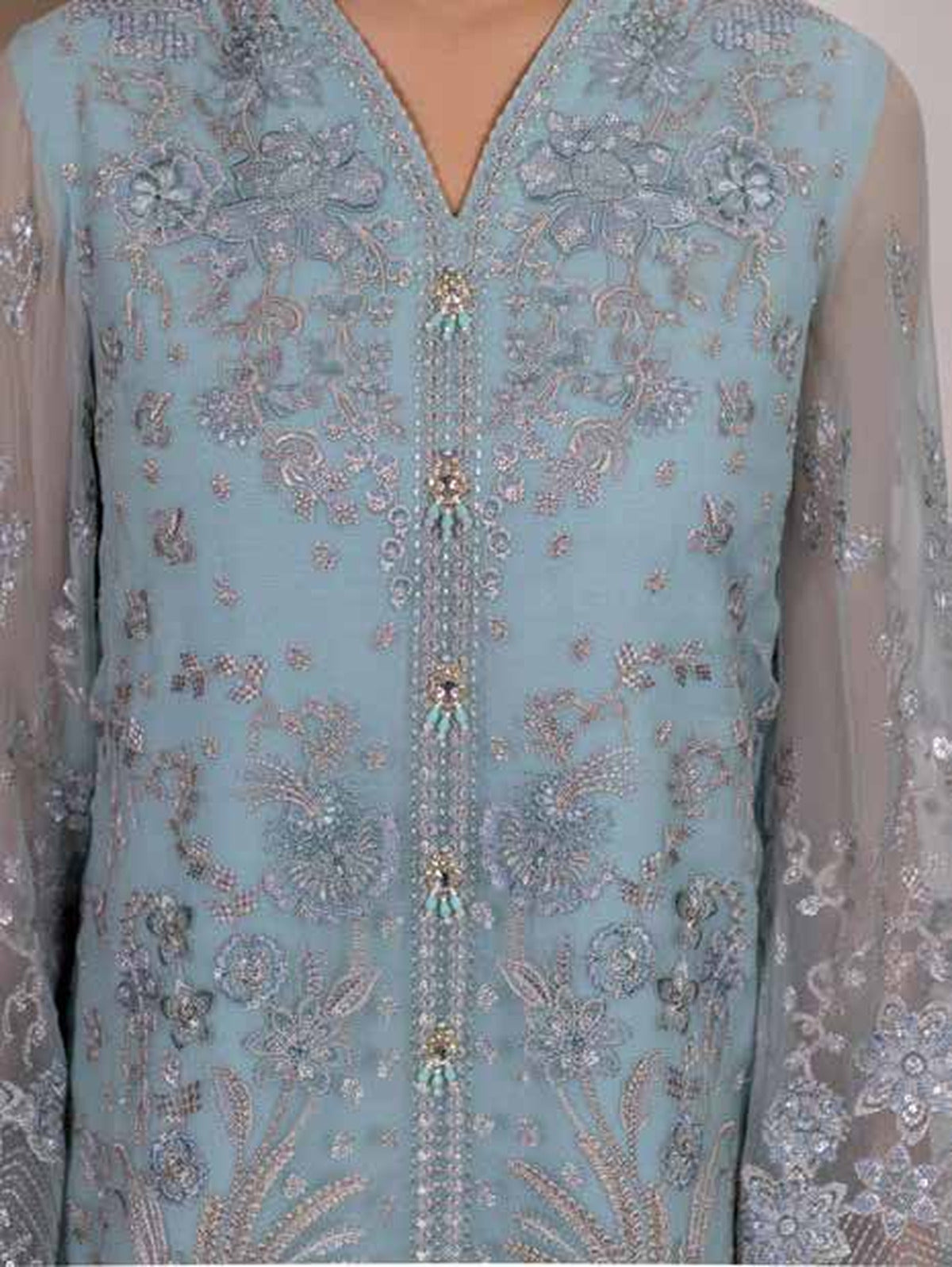 Flossie Parisa Safeera PA-01 neckline embroidery