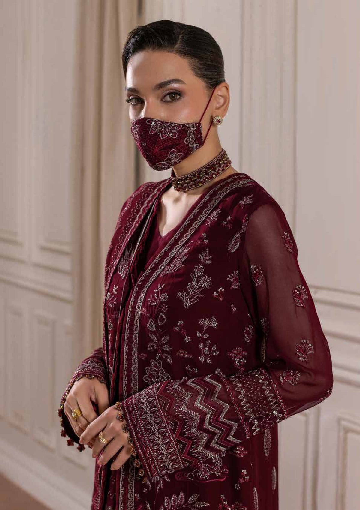 FlossieClothing Parisa Safeera PA-02 embroidery closeup