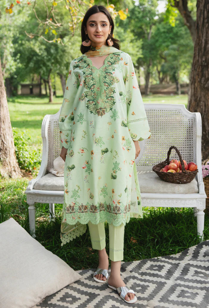 Embroidered lawn front panel of HumDum D-02 summer suit