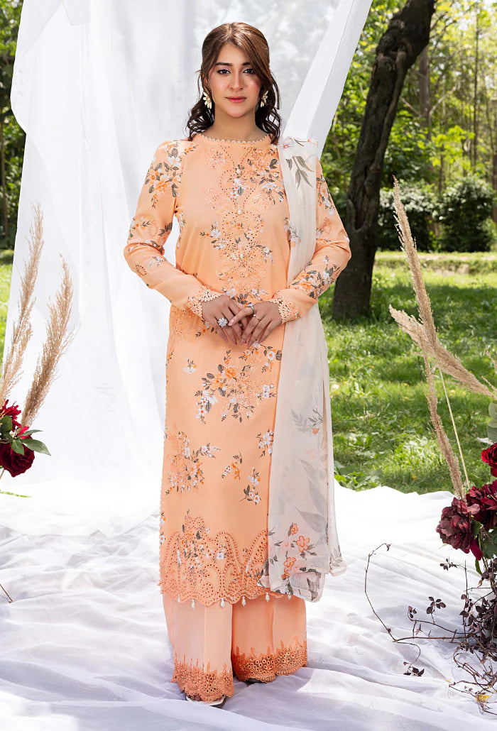 HumDum D-02 complete unstitched set: shirt, dupatta & trouser