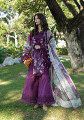 Elaf Signature - Embroidered Prints Collection With Chiffon Dupatta '26 | ESA-5B DARLING PLUM