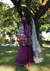 Elaf Signature - Embroidered Prints Collection With Chiffon Dupatta '26 | ESA-5B DARLING PLUM