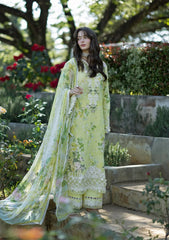 Elaf Signature - Embroidered Prints Collection With Chiffon Dupatta '26 | ESA-7A IVORY SEASON