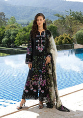 Elaf Signature - Embroidered Prints Collection With Chiffon Dupatta '26 | ESA-1B BLACK THRONE