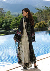 Elaf Signature - Embroidered Prints Collection With Chiffon Dupatta '26 | ESA-1B BLACK THRONE