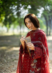 Elaf Chikankari Prints With Chiffon Dupatta '26 | ERC-1B MARJAAN