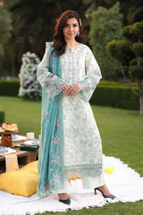 Imrozia & Serene SL 88 HIBA Lawn Suit - Front Embroidered Detail