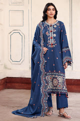 Moonlit Garden — blue embroidered marina suit by Cross Stitch. ❄️