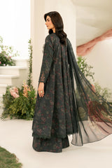 Iznik IFE-08 Lawn Dress - Back View with Organza Embroidery