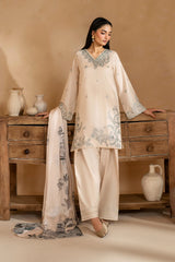 Embroidered lawn shirt front of Iznik UE-485 formal dress
