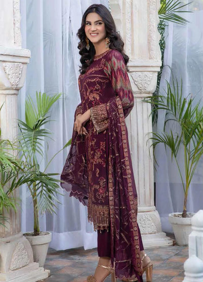 Sejal Chiffon Unstitched Collection '23 By Jasper Suiting D-123 Plumish