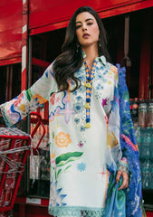 Printed lawn front panel of Flaming Roses by Mushq