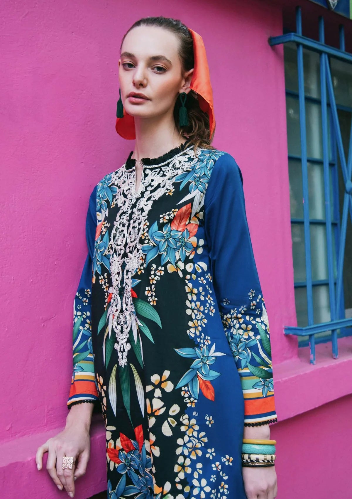 Complete Mushq Life of Irises Lawn Suit - La Dolce Hemline Collection 2025