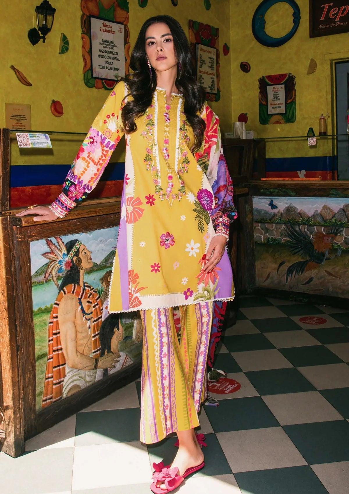 Mushq The Dream Complete Lawn Suit Set - La Dolce Hemline Prints'25