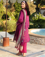 Ayleen| Embroidered Shirt & Plain Monar Printed Duppata -Naqsh