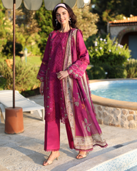 Ayleen| Embroidered Shirt & Plain Monar Printed Duppata -Naqsh